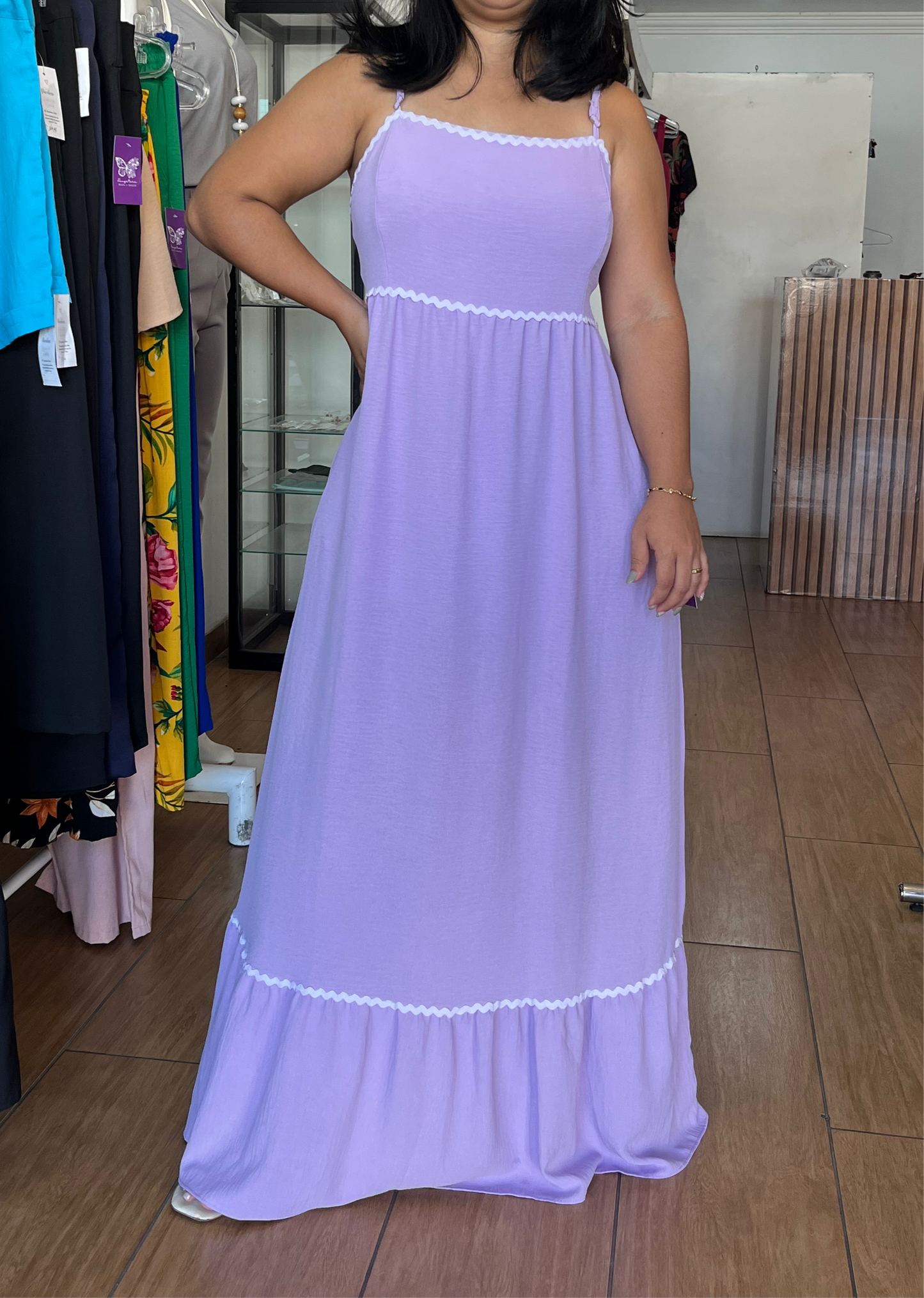 Vestido Crepe- Alça Regulável